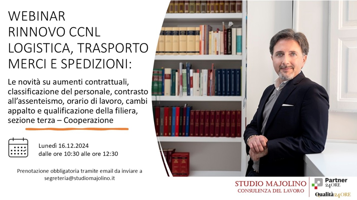 Rinnovo CCNL Logistica, Trasporto Merci e Spedizioni: Webinar 16.12.2024