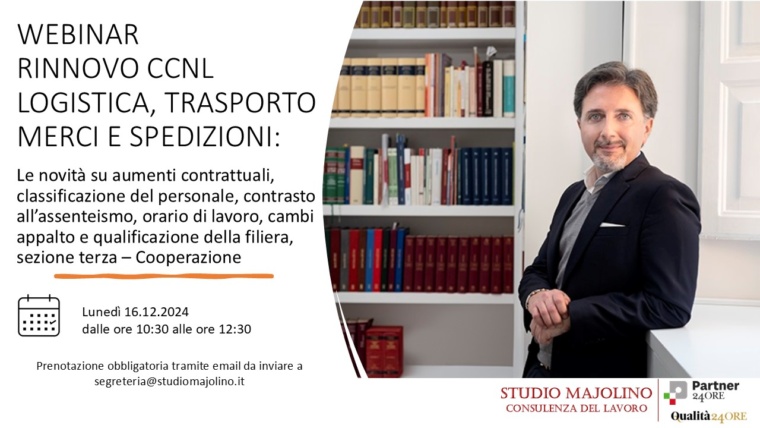 Rinnovo CCNL Logistica, Trasporto Merci e Spedizioni: Webinar 16.12.2024